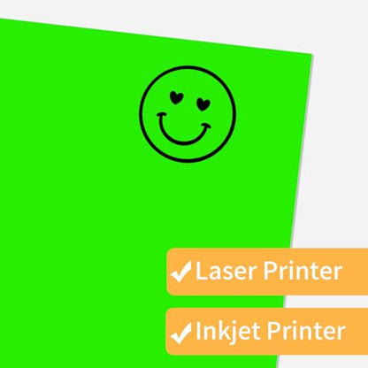 Neon Green Sticker Paper Labels for Laser & Inkjet Printer
