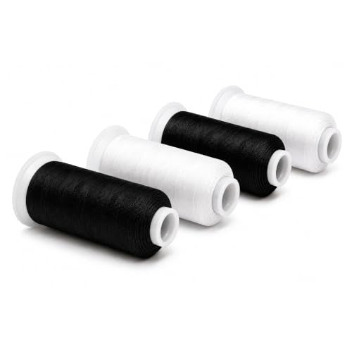 Black White Tex 90 Upholstery Polyester Heavy Duty Thread