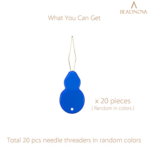 Needle Threaders 20pcs Plastic Sewing Needle Threader for Sewing Small Eye Embroidery Craft Knitting Quilting (20 Count)