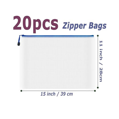 20pcs Mesh Zipper Pouch Bags (20 Count)