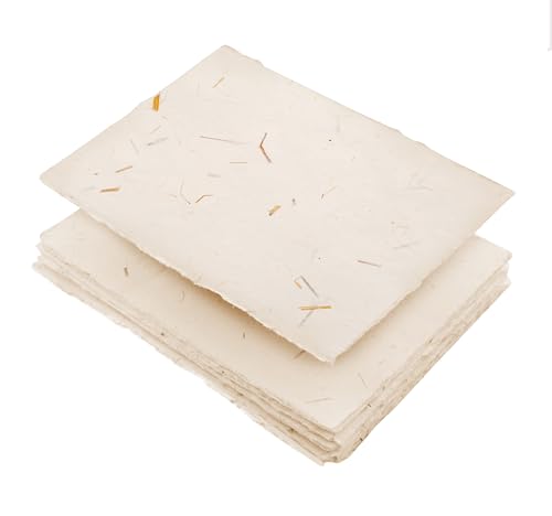 Cream A5 Handmade Deckled Edge Cotton Paper (265 sq inch)