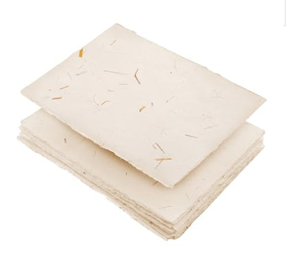 Cream A5 Handmade Deckled Edge Cotton Paper (265 sq inch)