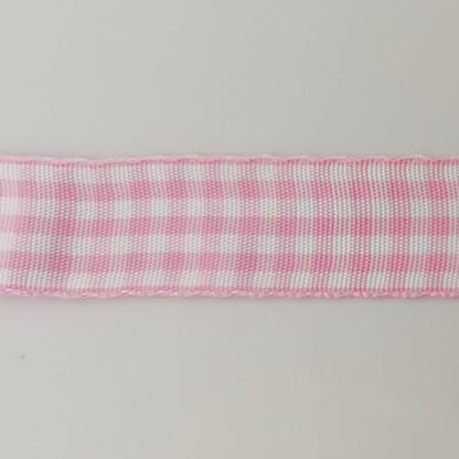Pink Gingham Plaid Checked Ribbon 25 Yards Each Roll 100% Polyester (75 Foot)