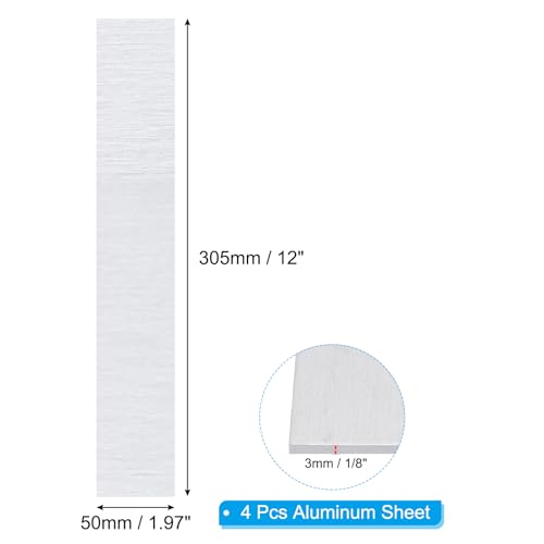 6061 T651 Aluminum Sheet Metal 12.01 x 1.97 x 1 (4 Count)