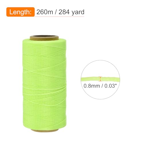 Waxed Thread 284 Yard 0.8mm 150D Flat Wax Thread Polyester Waxed String for Leather Sewing Hand Weaving Book Binding Home Decoration