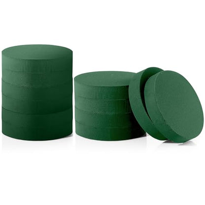 12 Pieces Round Floral Foam Wet Green Flower Foam DIY Flower Arrangement Kit for Aisle Wedding Party Decoration
