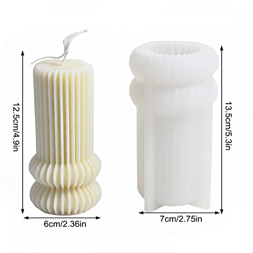 Stripe Roman Column Silicone Candle Mold Geometric Wax Soap Mold Fondant Chocolate Cake Baking Mould Plaster Clay Resin Epoxy Mold