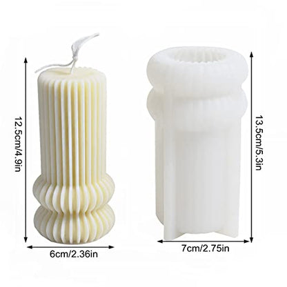Stripe Roman Column Silicone Candle Mold Geometric Wax Soap Mold Fondant Chocolate Cake Baking Mould Plaster Clay Resin Epoxy Mold