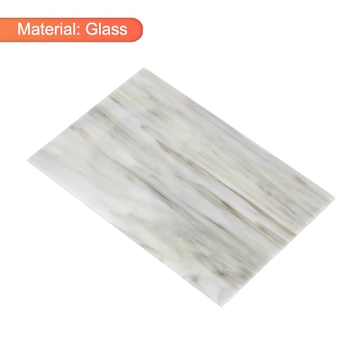 2 Pcs Stained Glass Sheet Mosaic Tile 7.9 Inch x 5.9 Inch Light Gray Stained Glass Sheets for Crafts DIY Art Project