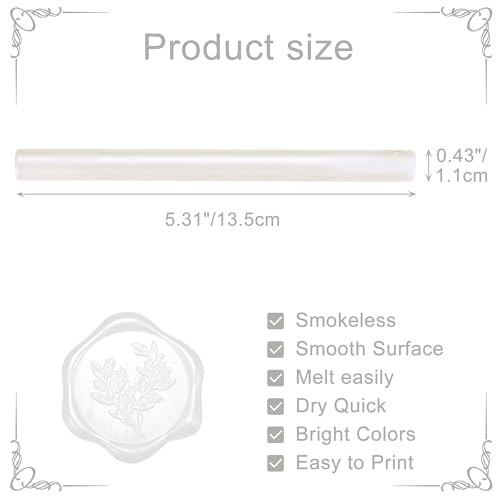 15Pcs Pearl White Glue Gun Sealing Wax Sticks for Wax Seal Stamp (15 Count)