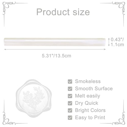 15Pcs Pearl White Glue Gun Sealing Wax Sticks for Wax Seal Stamp (15 Count)