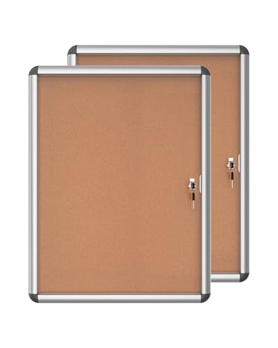 2 Pack 26"x20" Enclosed Bulletin Board (2 Count)