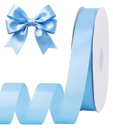1 Inch x 100yds Light Blue Satin Ribbon for Crafts (300 Foot)