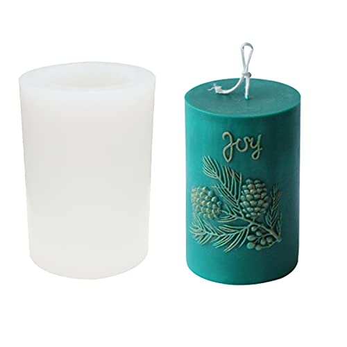 3D Cylinder Pine Cone Candle Mold