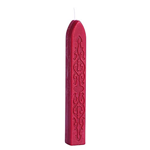 5Pcs Wine Red Sealing Wax Sticks with Wicks for Wax Seal Stamp (5 Count)