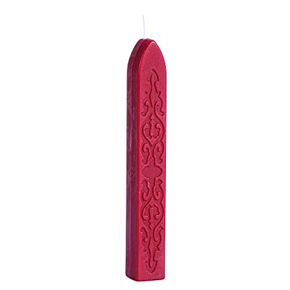 5Pcs Wine Red Sealing Wax Sticks with Wicks for Wax Seal Stamp (5 Count)