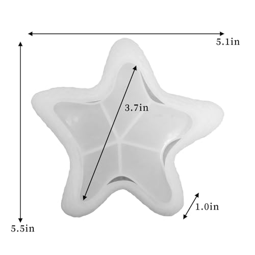 Starfish Tray Silicone Mold Candle Holder Jewelry Plate Resin Tray Display Trinkets Container Storage Dish for Concrete Creative Art Craft Home Decor