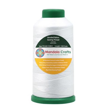 Size 69 210D T70 White Bonded Nylon Thread (4500 Foot)