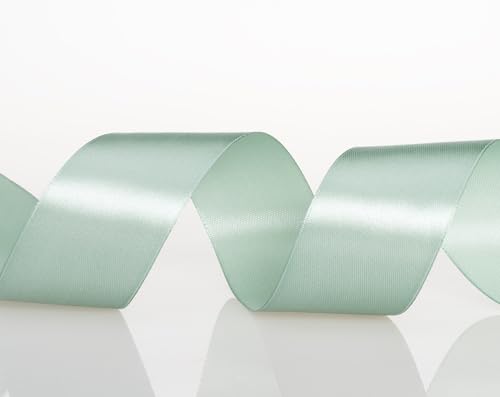 1 1 2 Inch Sage Green Solid Satin Ribbon for Gift Wrapping