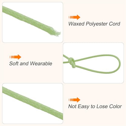 Waxed Cord 1.5mm Waxed Polyester Cord 175 Yard Wax String for Bracelet Making