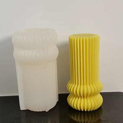 Stripe Roman Column Silicone Candle Mold Geometric Wax Soap Mold Fondant Chocolate Cake Baking Mould Plaster Clay Resin Epoxy Mold