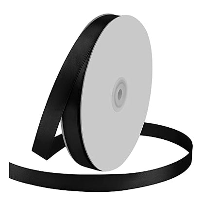 5 8" x 100 Yards Black Satin Ribbon Crafts Gift Wrapping