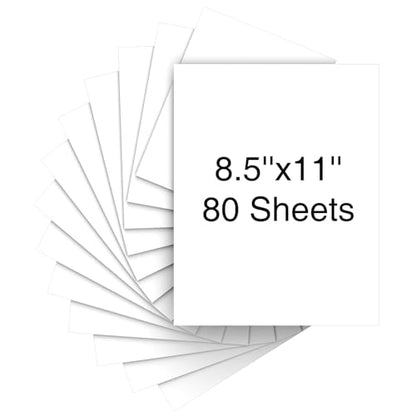 Cardstock 8.5 x 11 Inch 80 Sheets 190 gsm Heavyweight Card Stock Paper White Cardstock Printer Paper Perfect for Wedding Invitations (80 Count)