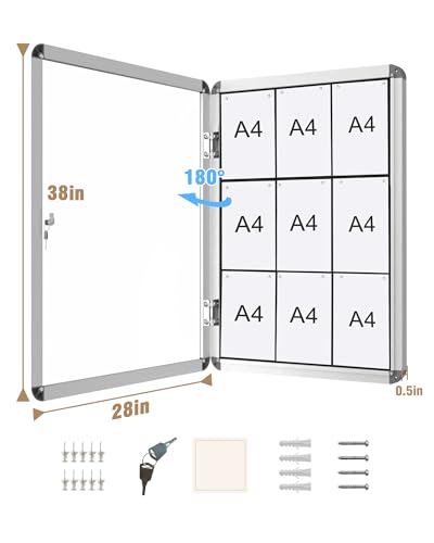 38"x28" Enclosed Bulletin Board