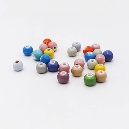180 Pieces Porcelain Beads Chinese Round Ceramic Beads 8mm (180 Count)