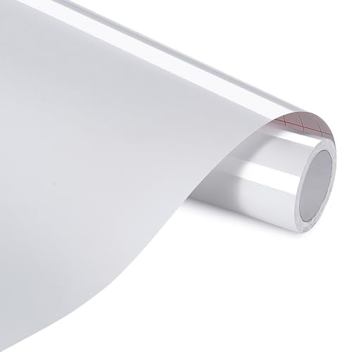 13inch x 15ft Glossy Ivory Bright White Smart Adhesive Permanent Vinyl Compatible with Cricut Explore and Maker Series Without Cutting Mats
