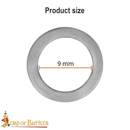 Loose Chainmail Rings Solid Flat 9mm 17 Gauge
