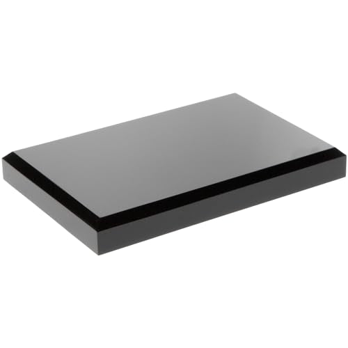 6" W x 4" D x 0.75" H Black Rectangular Display Base (3 Count)