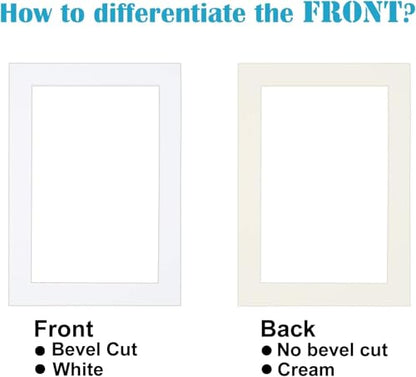 8x10 White Picture Mats Pack of 6
