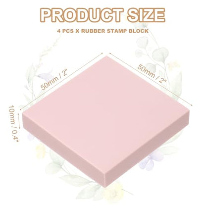 4Pcs 2X2" Rubber Carving Blocks (4 Count)