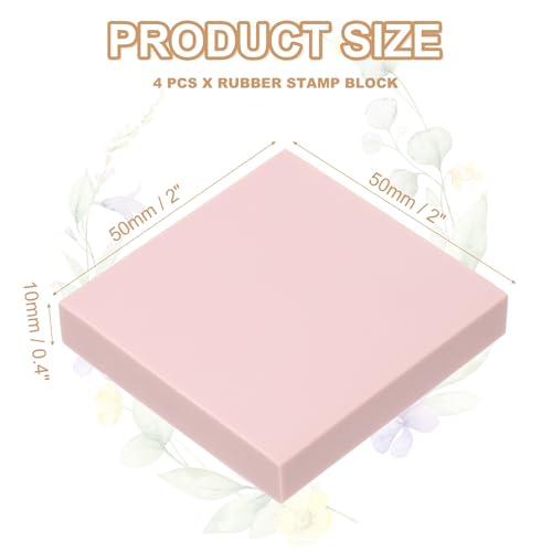 4Pcs 2X2" Rubber Carving Blocks (4 Count)
