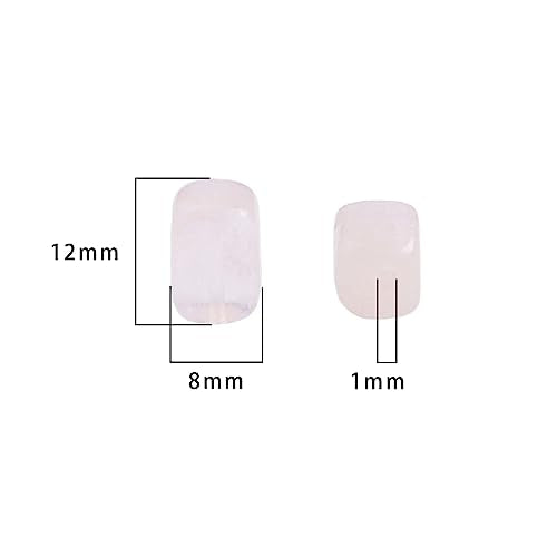 Natural Rose Quartz Cuboid Stone Loose Semi Gemstone Beads for Jewelry Making 8mmx12mm 38cm (33 Count)