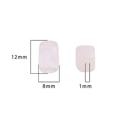 Natural Rose Quartz Cuboid Stone Loose Semi Gemstone Beads for Jewelry Making 8mmx12mm 38cm (33 Count)