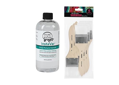 InstaVar™ Gloss Picture Varnish & Varnish Brush Sets