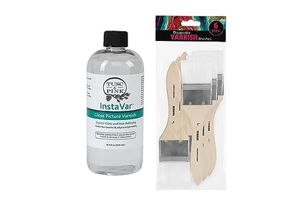 InstaVar™ Gloss Picture Varnish & Varnish Brush Sets