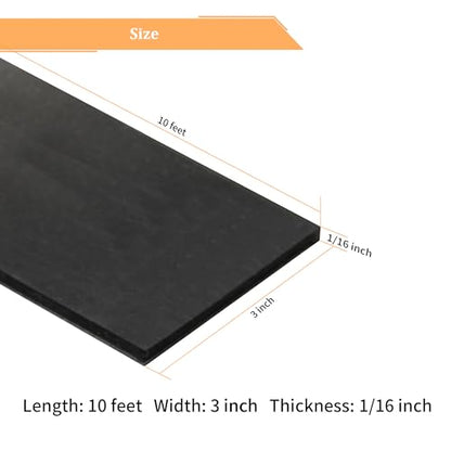 Solid Neoprene Rubber Strips with Adhesive Backing 1 (10 Foot)