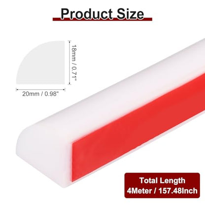 157 Inch Flexible Quarter Round Molding Silicone Peel and Stick Trim Self Adhesive Shower Water Barrier for Corner Decor Bathroom Kitchen