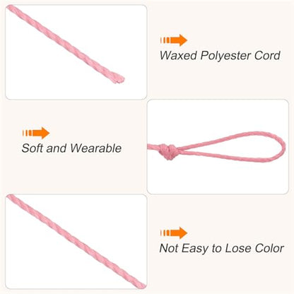 Waxed Cord 0.45mm Waxed Thread 87 Yard Wax String Leather Cord for Bracelet Making