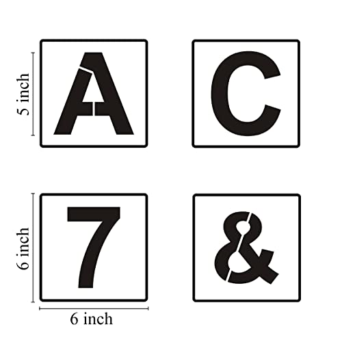 Alphabet Letter and Number Stencils 6 Inch (40 Count)