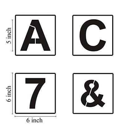 Alphabet Letter and Number Stencils 6 Inch (40 Count)