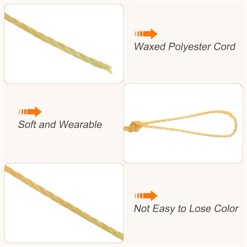 Waxed Cord 0.45mm Waxed Thread 87 Yard Wax String Leather Cord for Bracelet Making