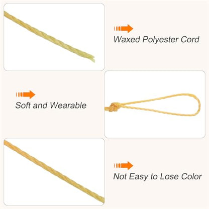 Waxed Cord 0.45mm Waxed Thread 87 Yard Wax String Leather Cord for Bracelet Making