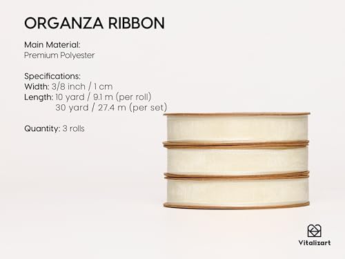 White Organza Ribbon 3 (3 Count)