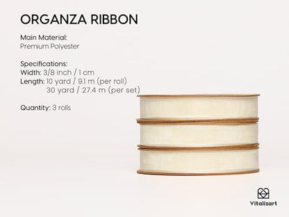 White Organza Ribbon 3 (3 Count)