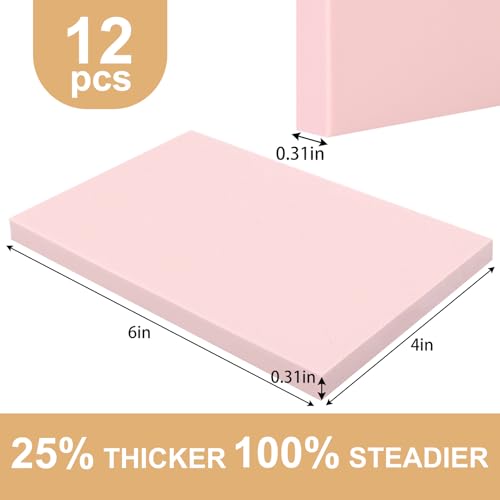 12pcs 4"x6" Pink Rubber Linoleum Blocks for Printmaking (12 Count)