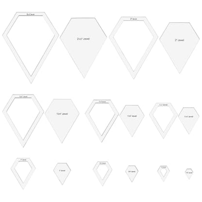 16 Sizes Jewel Quilting Template (16 Count)